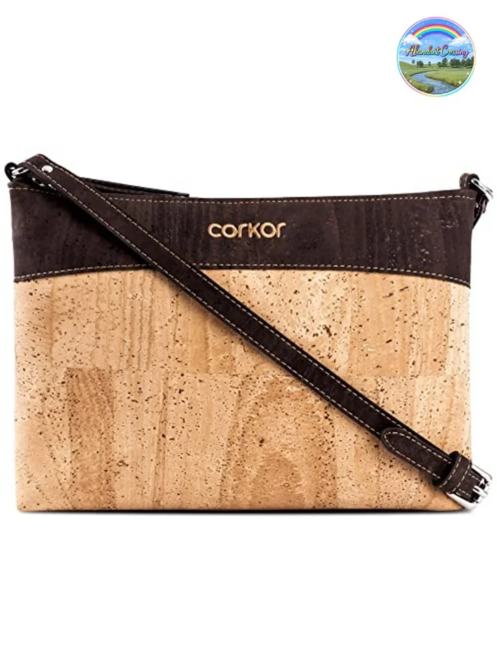 Vegan Cork Crossbody Bag Satchel Adjustable Strap